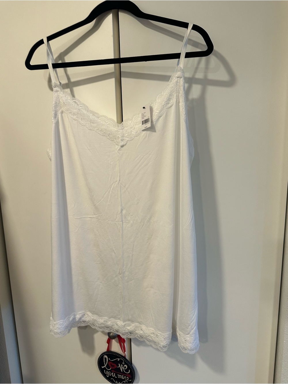 NWT 22/24 Lane Bryant White Lace Trim Tank Cami - Picture 9 of 14